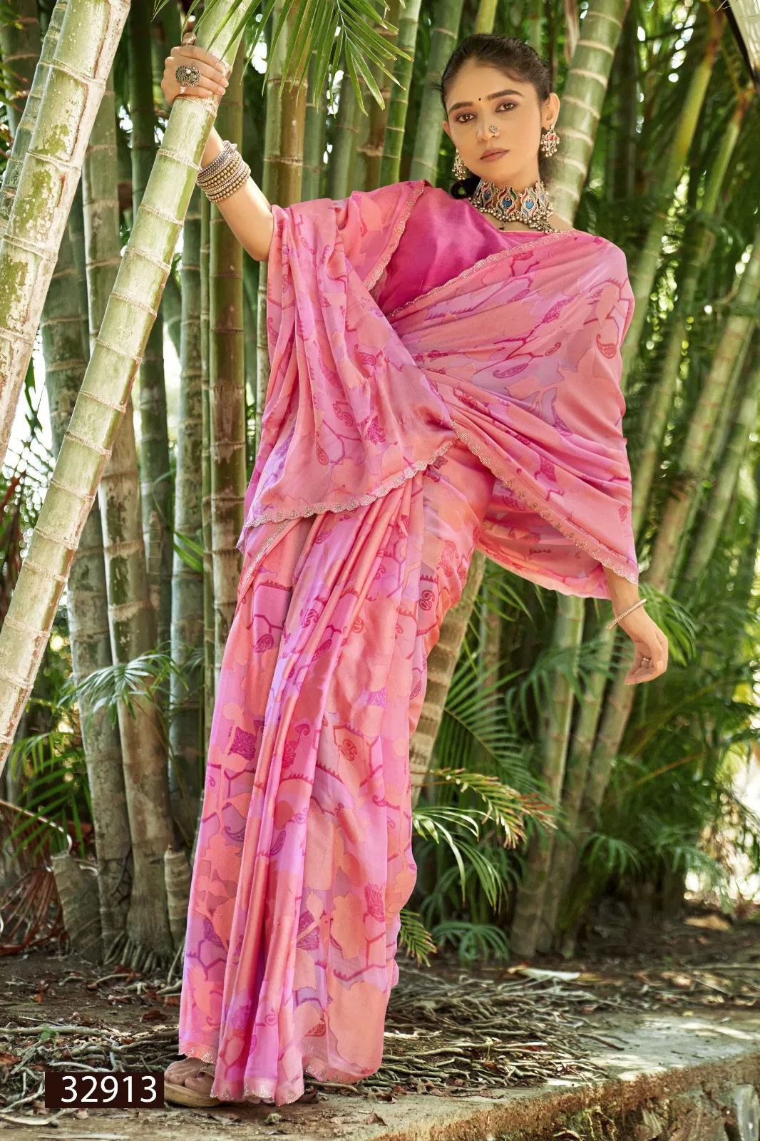 Shantipriya By Vallabhi Moss Brasso Printed Surat Saree Wholesale Market